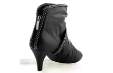 Load image into Gallery viewer, FURY LEA MID HEEL ANKLE BOOTS NAPA BLACK REAR