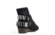 Load image into Gallery viewer, FURY LO ANKLE BOOTS PONY BLACK GUNMETAL REAR