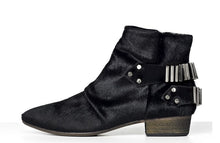 Load image into Gallery viewer, FURY LO ANKLE BOOTS PONY BLACK GUNMETAL SIDE