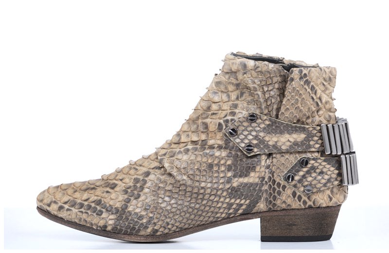 FURY LO ANKLE BOOTS PYTHON BEIGE SIDE