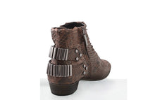 Load image into Gallery viewer, FURY LO ANKLE BOOTS PYTHON MATTE BROWN REAR