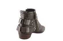 Load image into Gallery viewer, FURY LO ANKLE BOOTS PYTHON KHAKI REAR