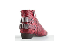 Load image into Gallery viewer, FURY LO ANKLE BOOTS PYTHON RED REAR
