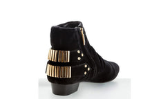 Load image into Gallery viewer, FURY LO ANKLE BOOTS VELVET BLACK REAR