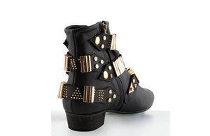 FURY LO GIG ANKLE BOOTS NAPA BLACK GOLD REAR