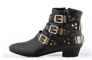 FURY LO GIG ANKLE BOOTS NAPA BLACK GOLD SIDE