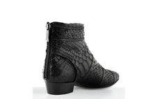 Load image into Gallery viewer, FURY SIA ANKLE BOOTS PYTHON BLACK REAR