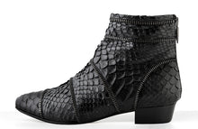Load image into Gallery viewer, FURY SIA ANKLE BOOTS PYTHON BLACK SIDE