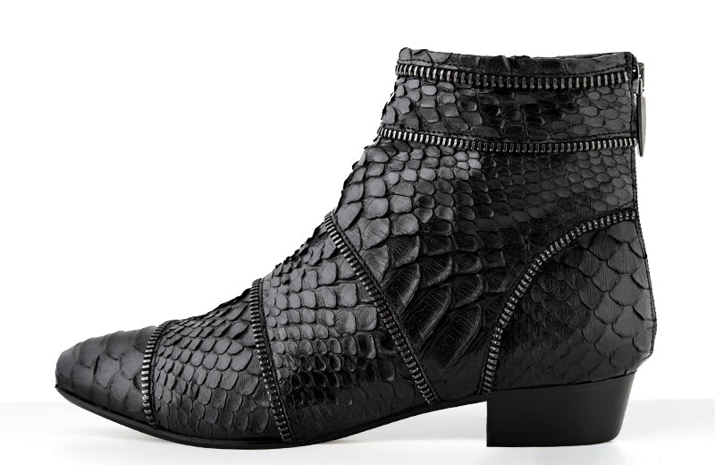 FURY SIA ANKLE BOOTS PYTHON BLACK SIDE