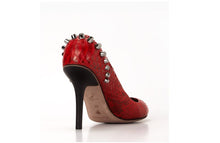 Load image into Gallery viewer, FURY TY COURT SHOES PYTHON RED REAR