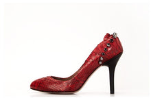 Load image into Gallery viewer, FURY TY COURT SHOES PYTHON RED SIDE